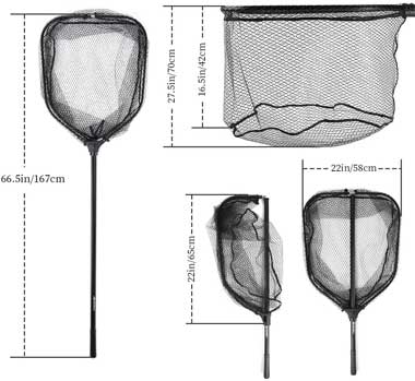 BLISSWILL Large Fishing Net Collapsible Fish Landing Net 