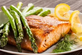 Healthy seafood dinner