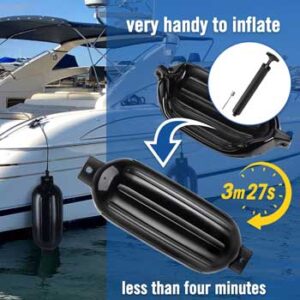 4PCS Boat Fenders 20"/51cm Inflated Yacht Dock Fender Buoys Protect W/ Inflator 